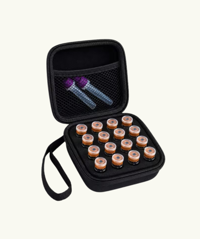 Compact 16-Slot Hard Shell Case for 1ml, 2ml & 3ml Vials